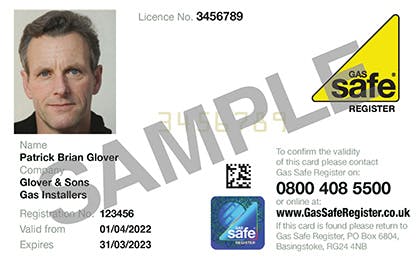 Gas Safe ID card example